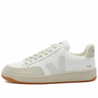 Veja Men's V-12 Leather Sneakers in White/Natural