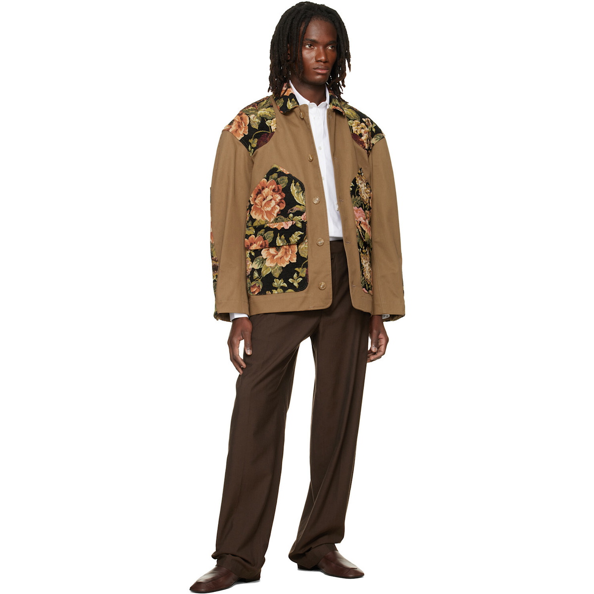 Simone Rocha Khaki Patchwork Workwear Field Jacket