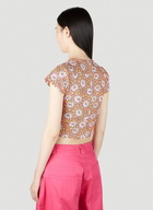 Collina Strada Logo Print Floral T-Shirt