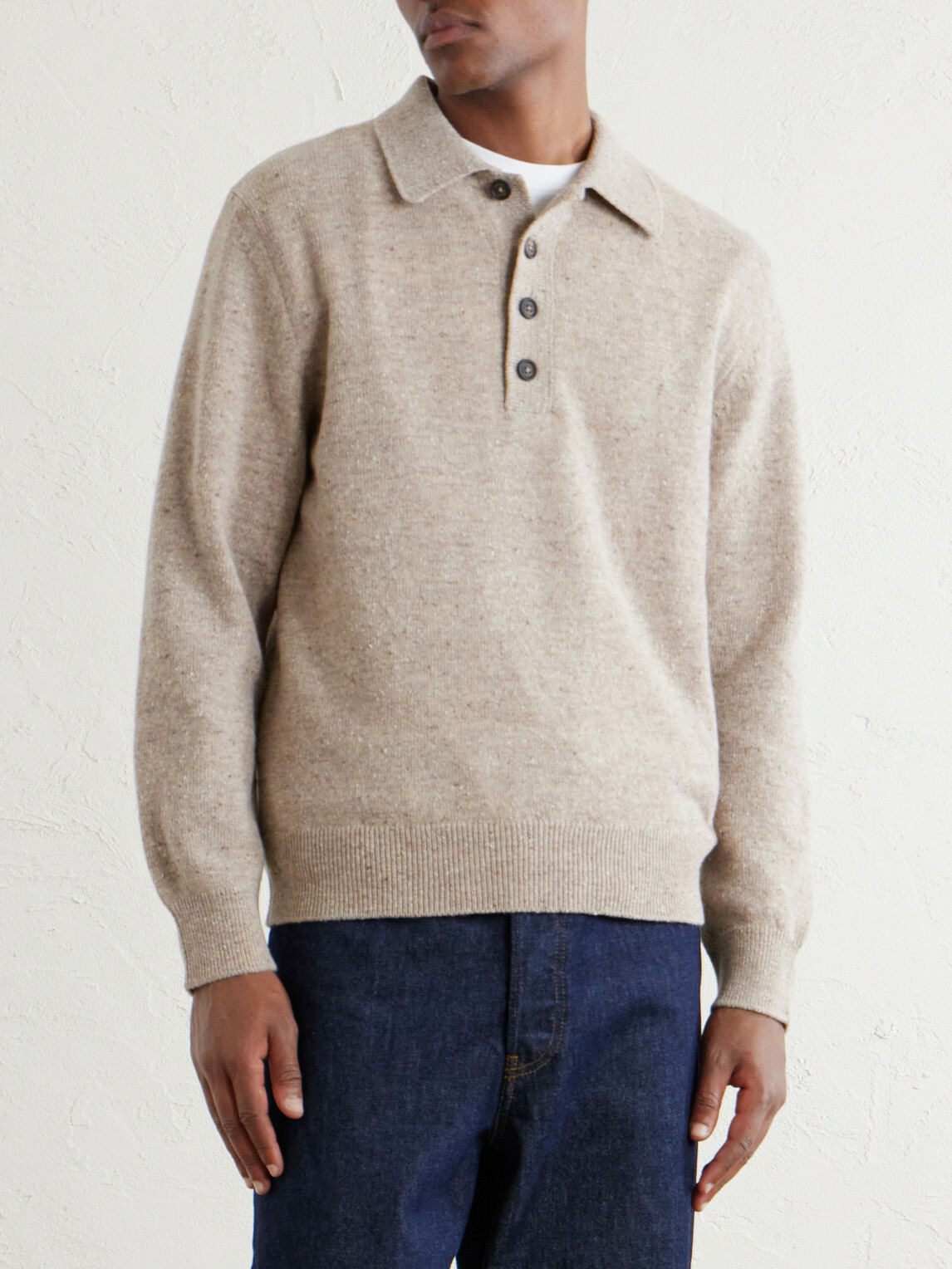 Eleventy - Wool Polo Sweater - Neutrals
