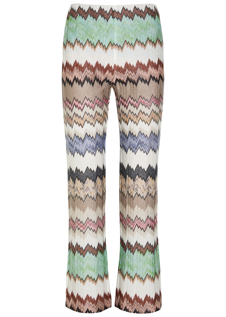 Missoni Snake-pattern Metallic-knit Trousers Multicoloured