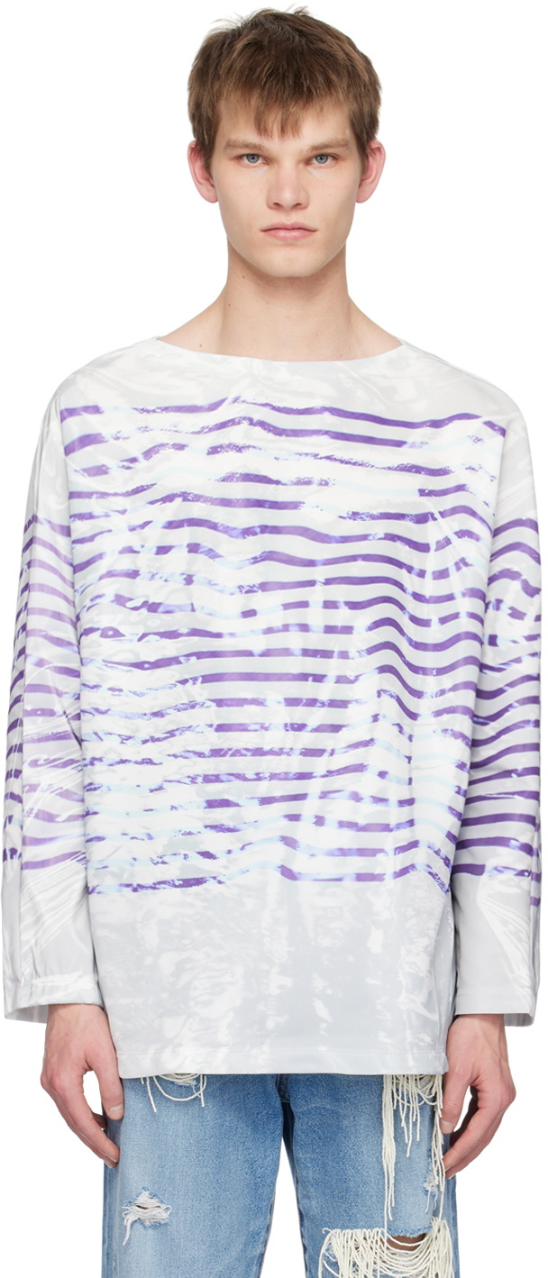 Doublet Gray & Purple Mirage Basque Long Sleeve T-Shirt Doublet