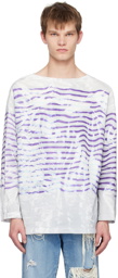 Doublet Gray & Purple Mirage Basque Long Sleeve T-Shirt