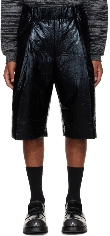 Photo: Dries Van Noten Black Crinkled Shorts