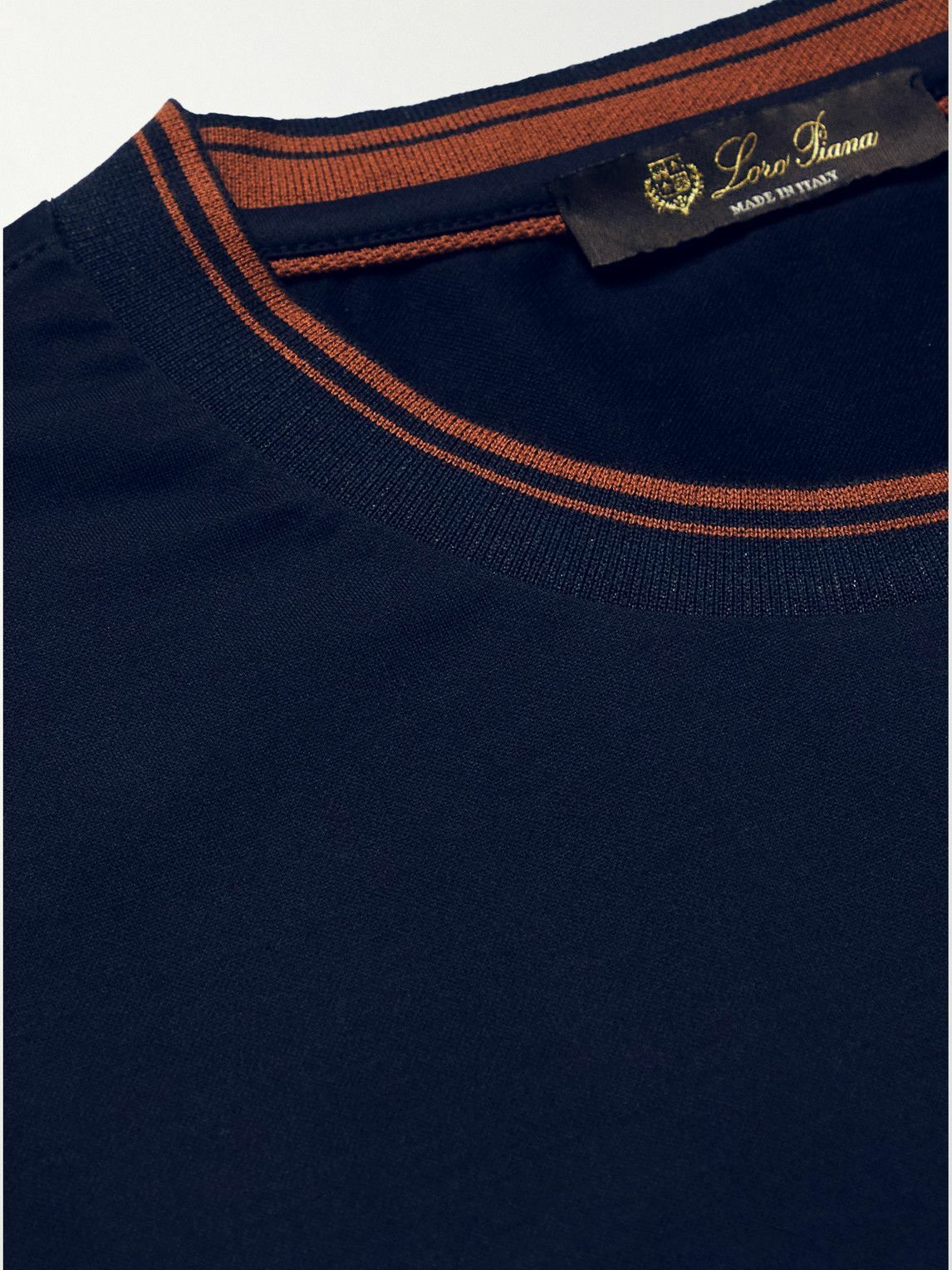 Loro Piana - Striped Cotton-Jersey T-Shirt - Blue Loro Piana Loro Piana - Striped Cotton-Jersey T-Shirt - Blue Loro Piana