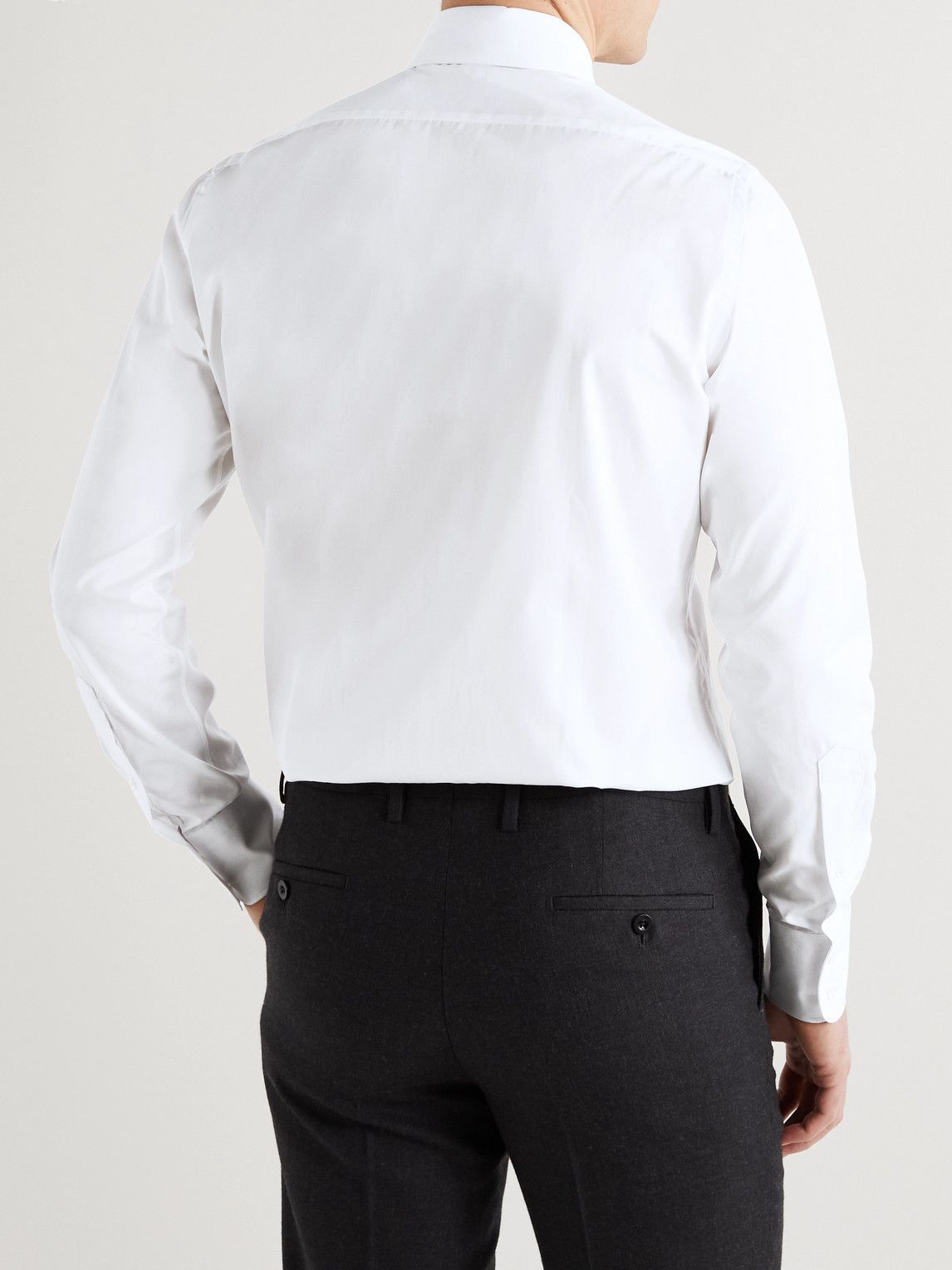 Thom Sweeney - Slim-Fit Cutaway-Collar Cotton-Poplin Shirt - White Thom ...