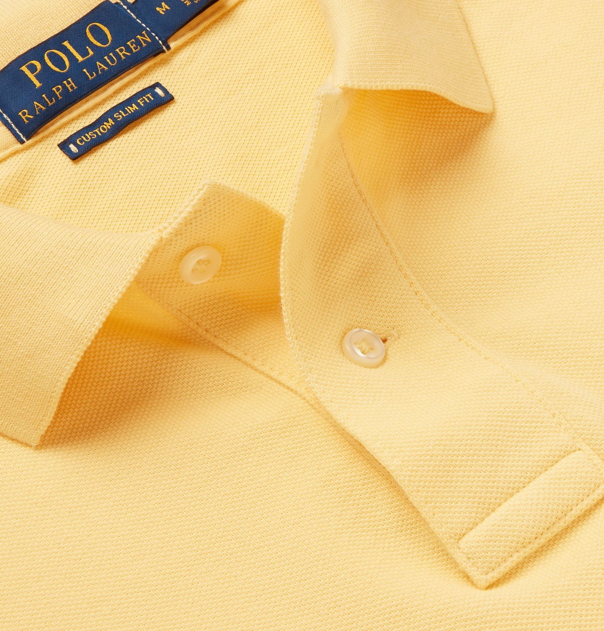 Polo Ralph Lauren Brasil Custom Fit Cotton Piqué Polo in Yellow