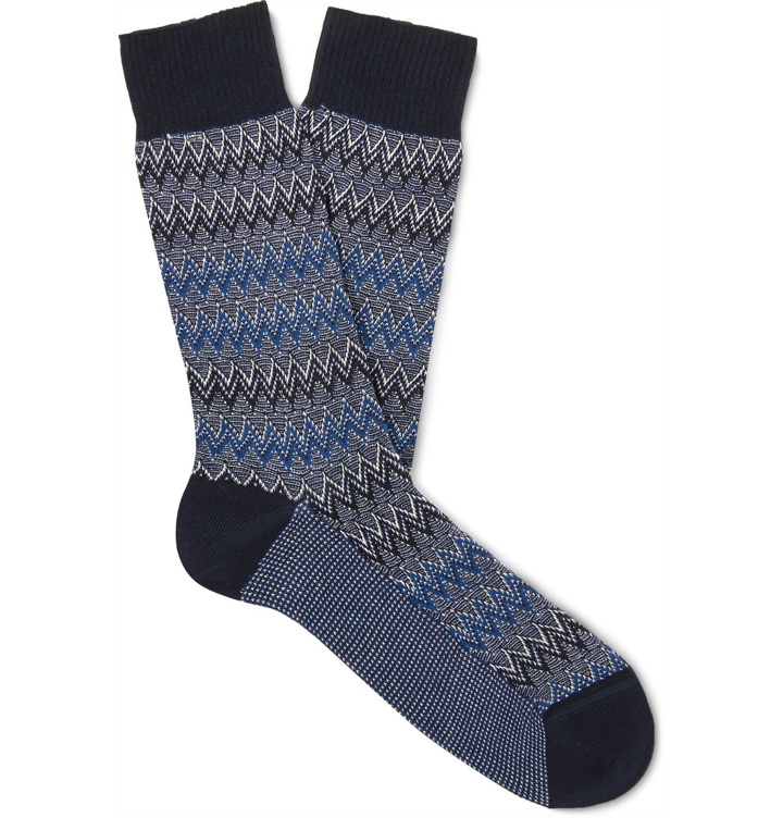 Photo: Missoni - Crochet-Knit Cotton-Blend Socks - Blue