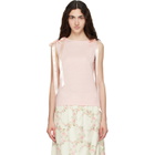 Simone Rocha Pink Bow Ribbon Tail Tank Top