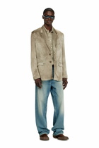 Diesel Blazer in wrinkled satin - Jackets Mens in Brown