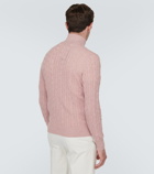 Loro Piana Cable-knit cashmere half-zip sweater