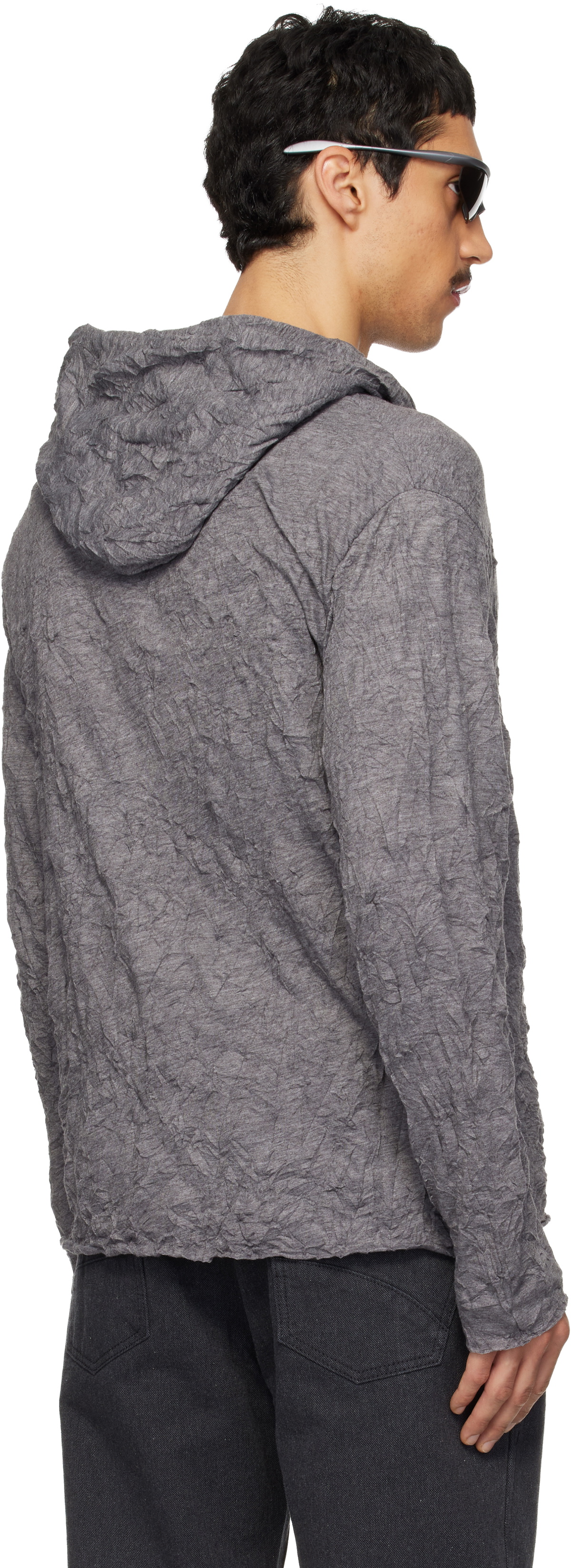 POST ARCHIVE FACTION (PAF) Gray Zip Archive Hoodie