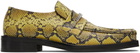 Martine Rose Yellow & Black Square Toe Loafers