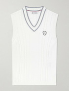 Brunello Cucinelli - Logo-Appliquéd Cotton Sweater Vest - White