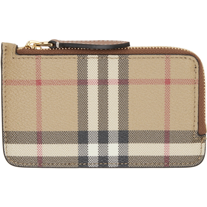 Photo: Burberry Beige Check Zip Wallet