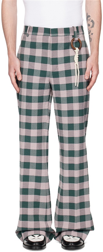Photo: Charles Jeffrey Loverboy Purple & Green Check Trousers