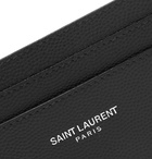 SAINT LAURENT - Logo-Embossed Pebble-Grain Leather Cardholder - Black