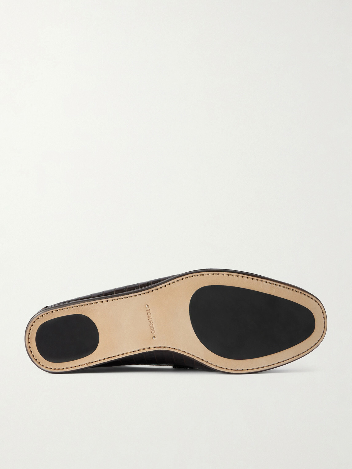 TOM FORD - Sebastian Croc-Effect Leather Loafers - Brown