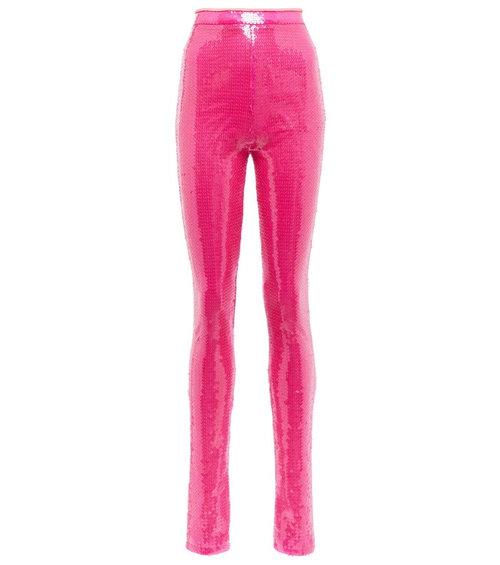 Photo: David Koma Sequined high-rise slim pants