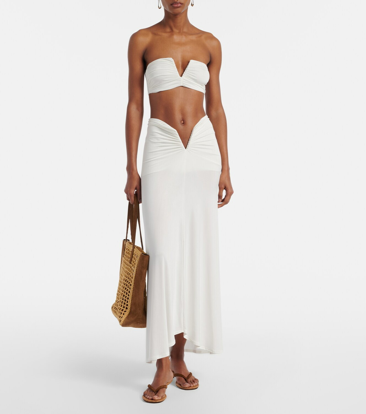 Jade Swim Clara ruched bandeau bikini top