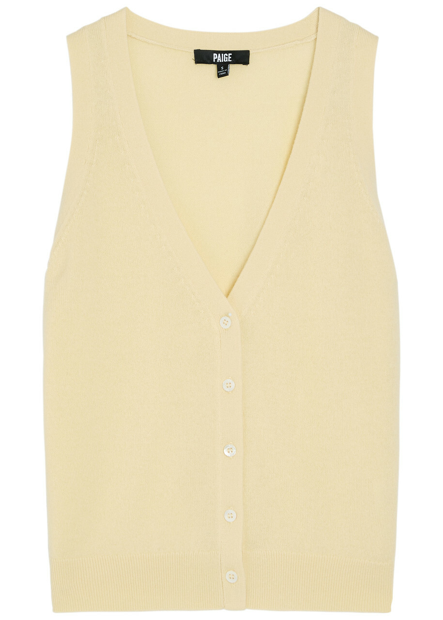 Paige Anika Cashmere Vest Yellow