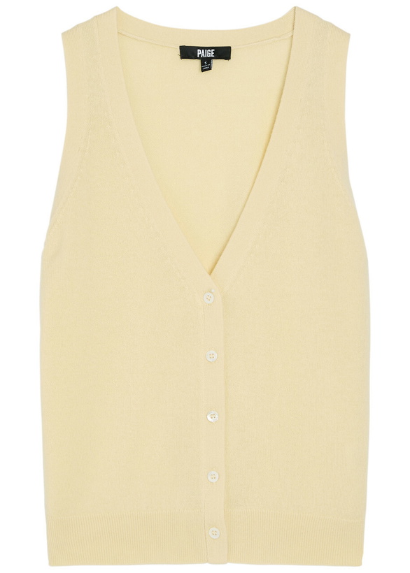 Photo: Paige Anika Cashmere Vest Yellow