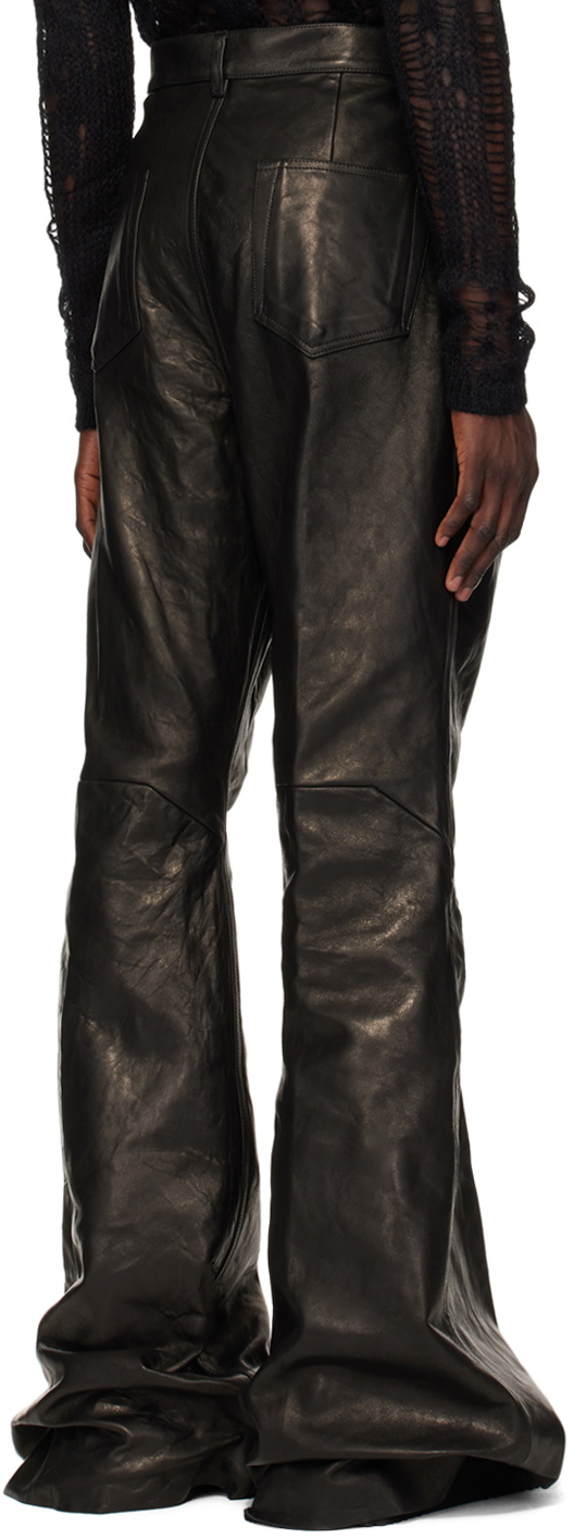 Rick Owens Black Porterville Bolan Leather Trousers Rick Owens