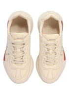 GUCCI - Rhyton Gucci Print Leather Sneakers