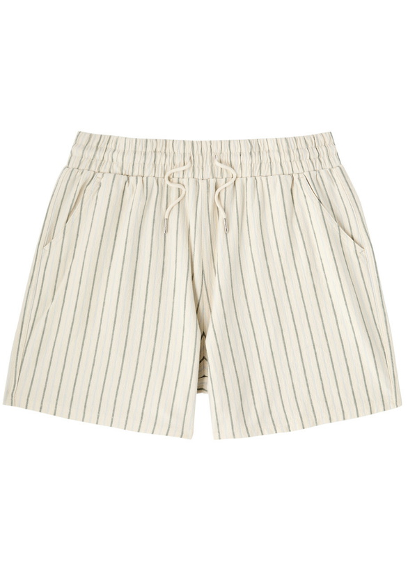 Photo: Wax London Dudley Striped Cotton Shorts Cream