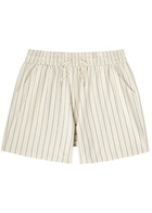 Wax London Dudley Striped Cotton Shorts Cream