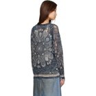 R13 Blue Printed Boyfriend Cardigan