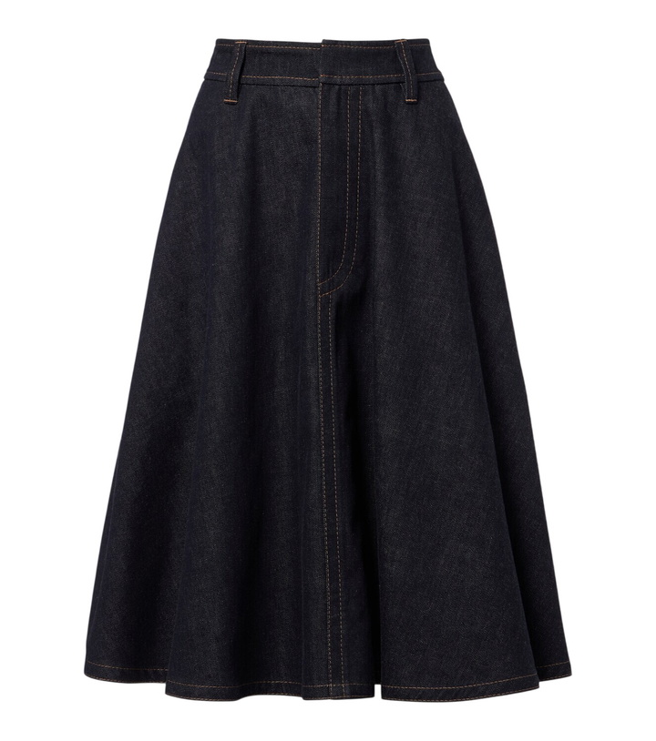 Photo: Brunello Cucinelli Denim midi skirt