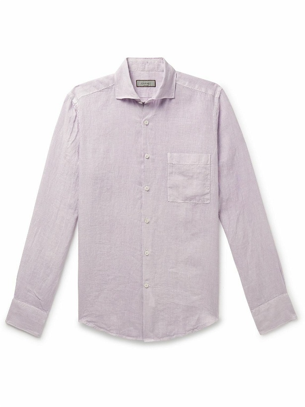 Photo: Canali - Crinkled-Linen Shirt - Pink