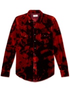 SAINT LAURENT - Bleached Velvet Western Shirt - Red