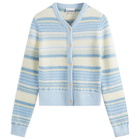 GANNI Women's Stripe Cardigan in Skyway