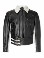 Enfants Riches Déprimés - Dog In Restraint Buckled Painted Leather Jacket - Black