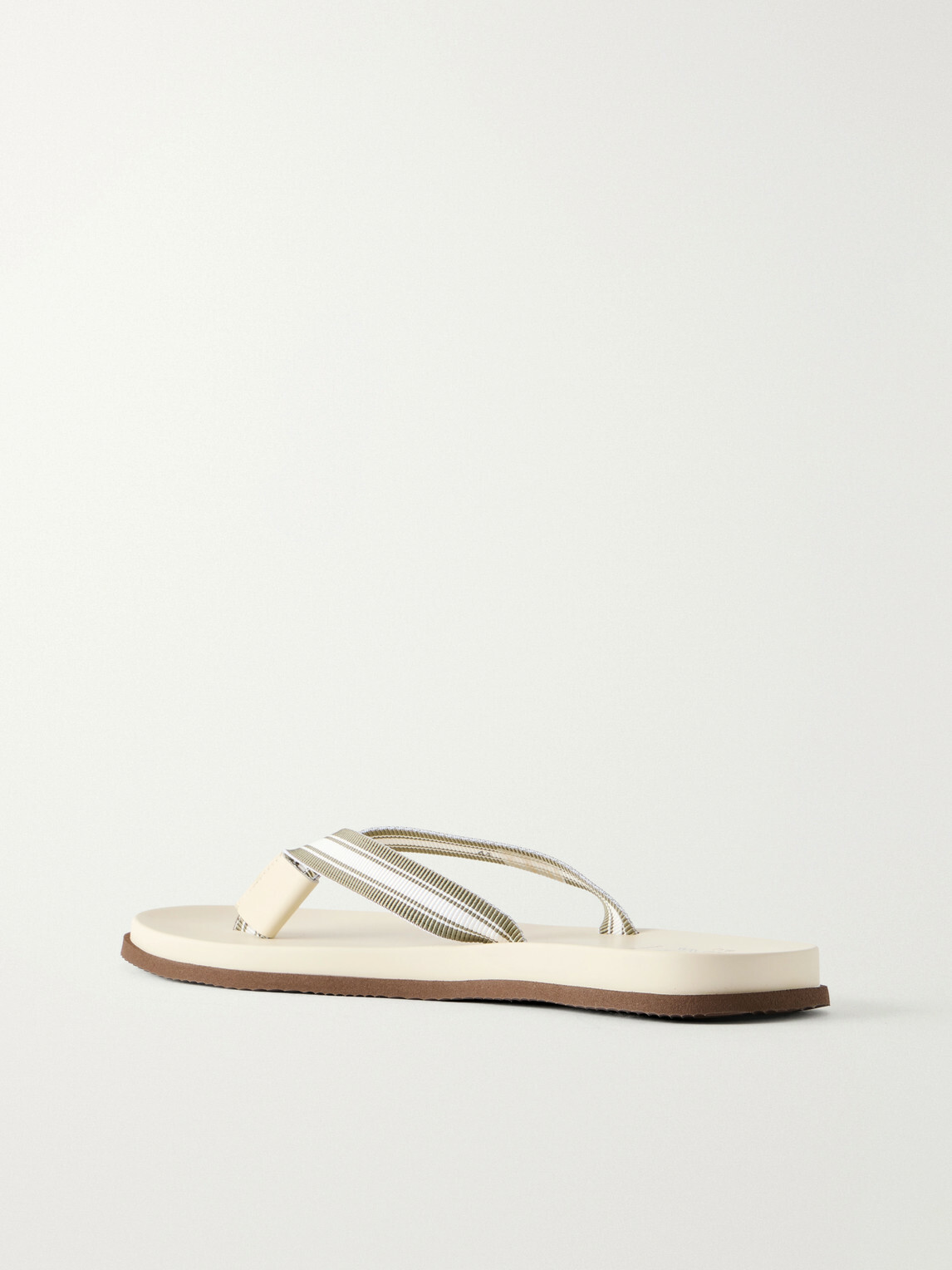 Brunello Cucinelli - Striped Canvas Flip Flops - Green