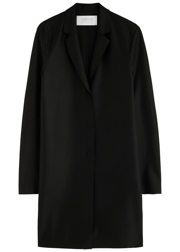 Photo: Harris Wharf London Cocoon Wool-felt Coat Black