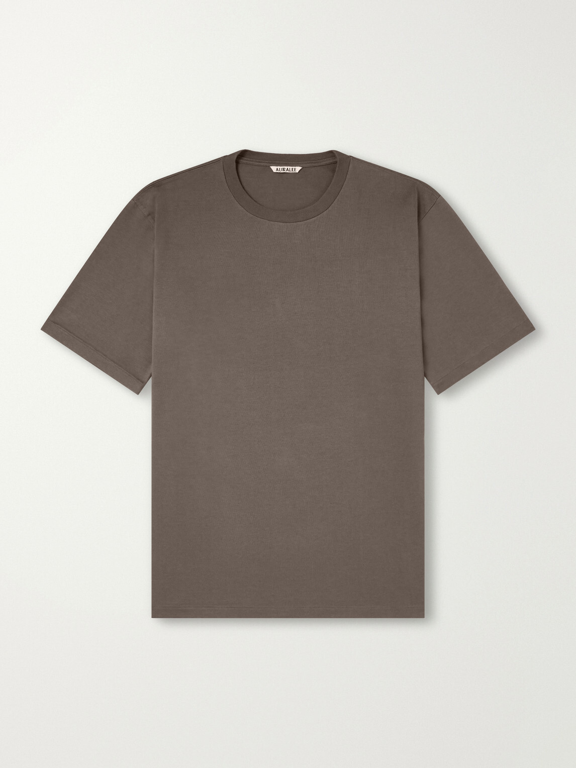 Auralee - Luster Cotton-Jersey T-Shirt - Brown