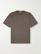 Auralee - Luster Cotton-Jersey T-Shirt - Brown