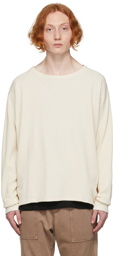 Greg Lauren Off-White Waffle Sweatshirt