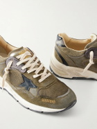 Golden Goose - Running Dad Suede-Trimmed Mesh Sneakers - Green