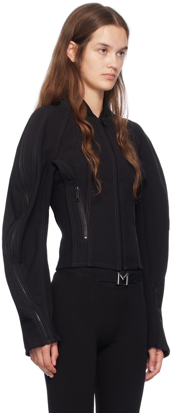 Mugler Black Sculptured Scuba Jacket
