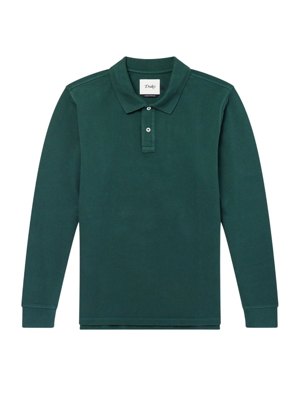 Photo: Drake's - Cotton-Piqué Polo Shirt - Green
