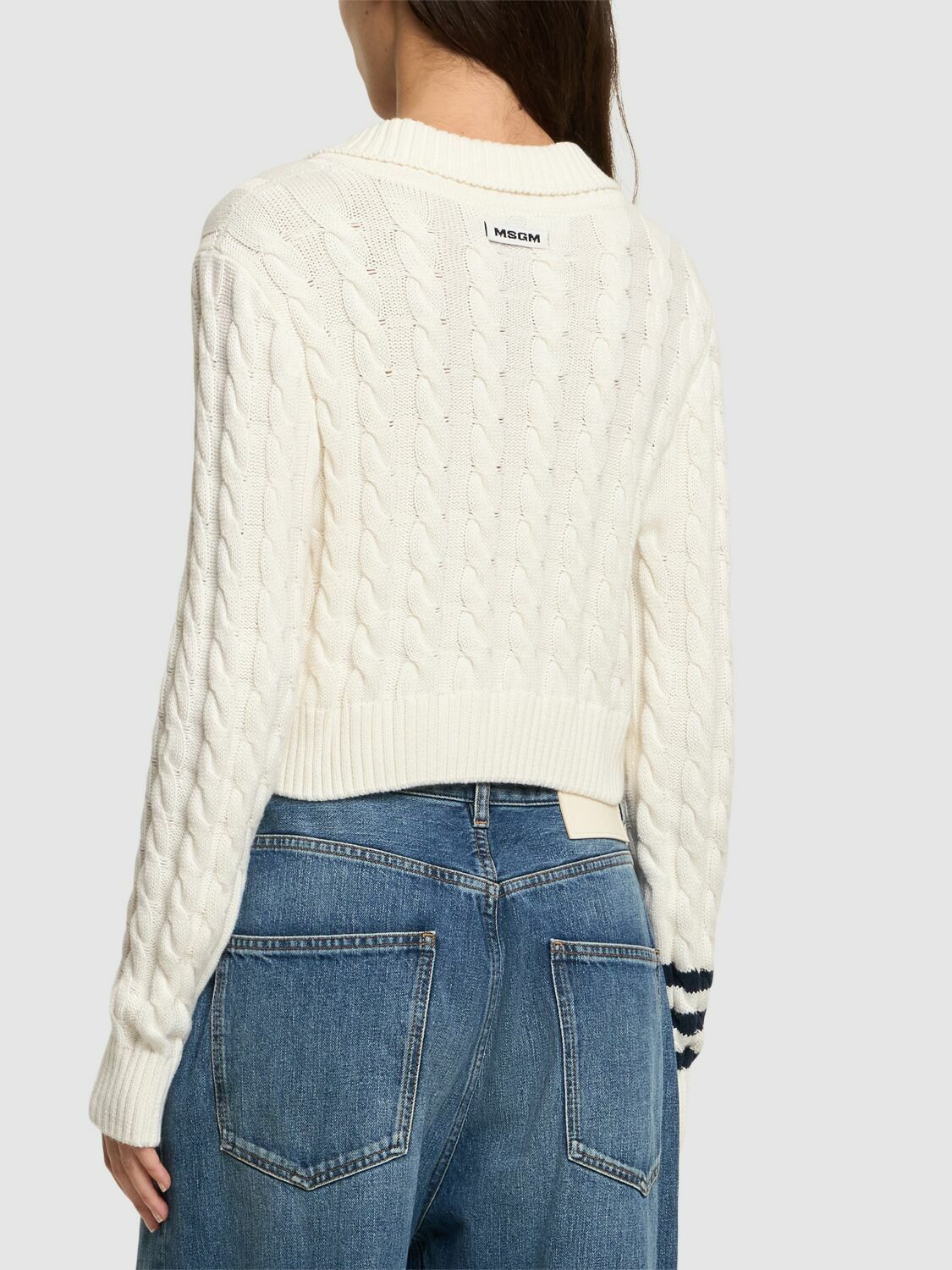 【送料&関税込】MSGM Stripe Ribbed Knit Sweater Striped ribbed-knit sweater - Women | MANGO USA