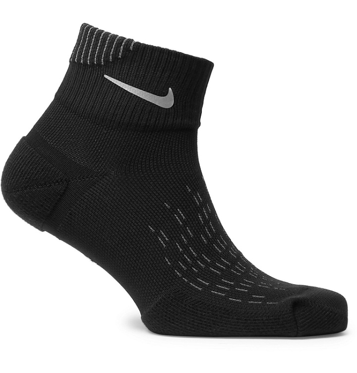 Photo: Nike Running - Elite Cushioned Stretch-Knit Socks - Black