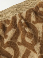 Burberry - Tapered Twill-Trimmed Logo-Print Fleece Sweatpants - Neutrals