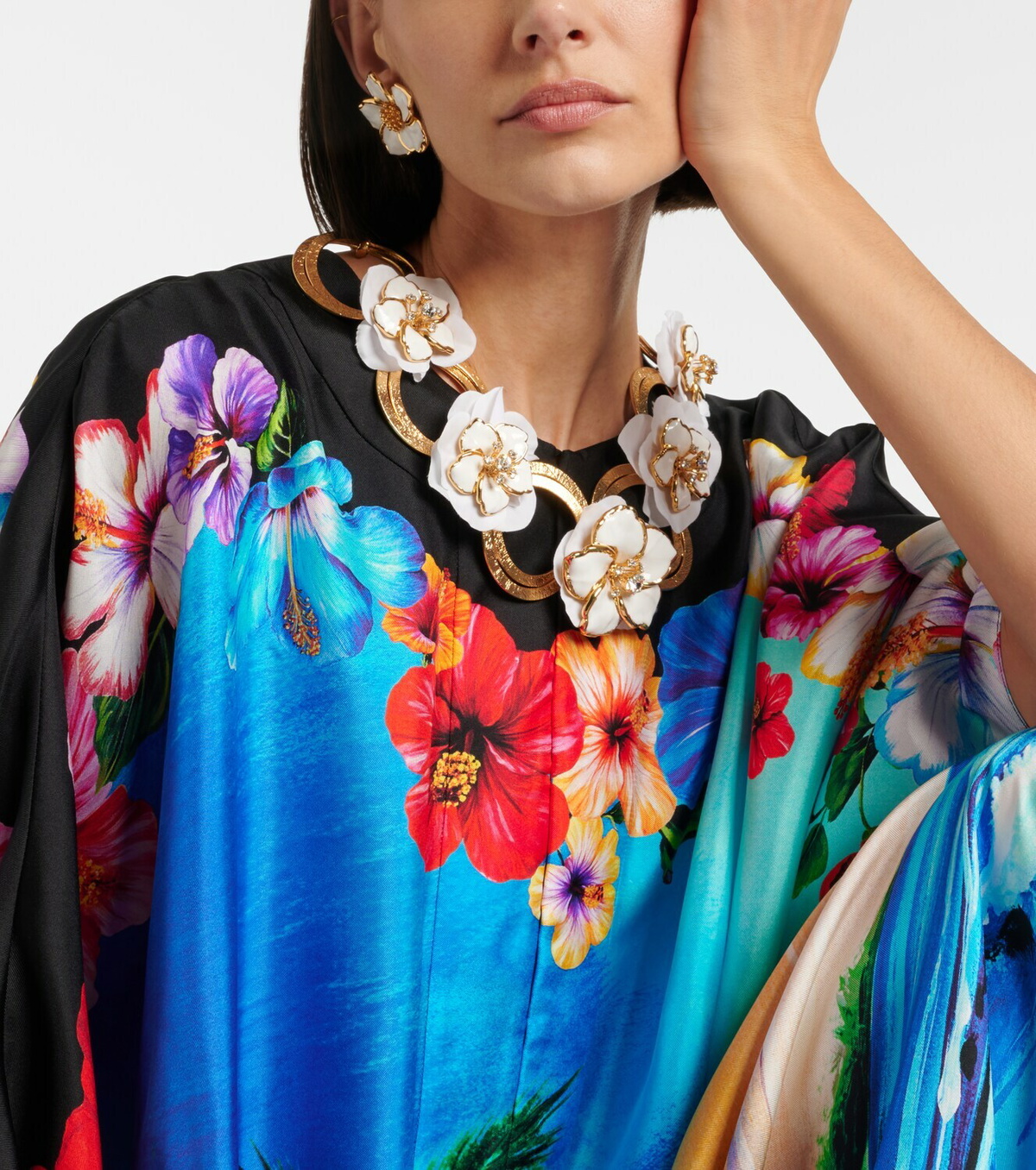 Dolce&Gabbana Embellished floral chain necklace
