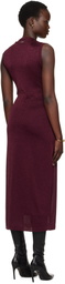 Ferragamo Burgundy Lurex Maxi Dress