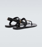 Saint Laurent Cassandre leather thong sandals